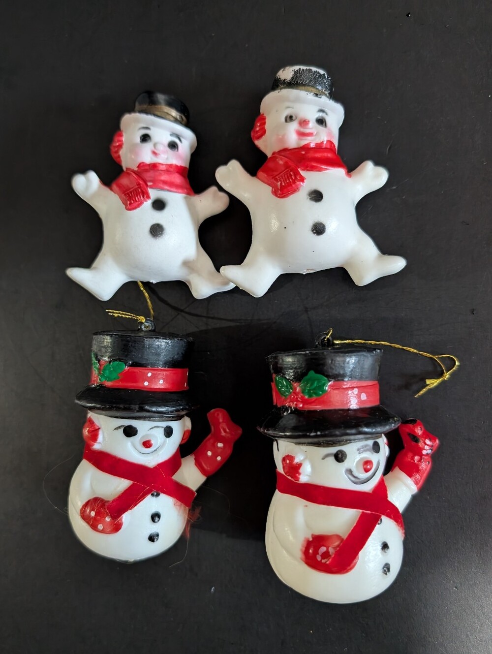 VTG Blow Mold Tree Ornaments Lot Of 14 Santa Snowman Stocking - Picture 4 of 11